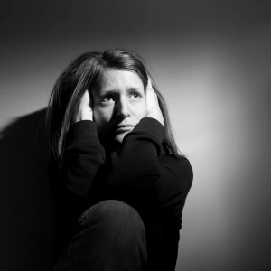 woman with depression, sadness and anxiety